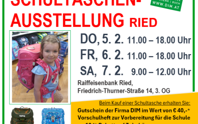 Schultaschenausstellung RIED – Februar 2026